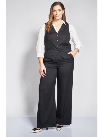 παντελόνι σε linen look με φαρδιά μπατζάκια