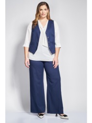 παντελόνι σε linen look με φαρδιά μπατζάκια