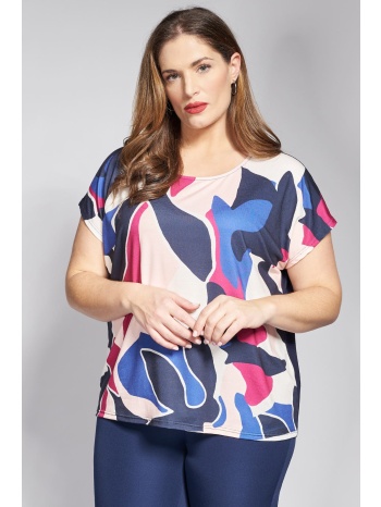 μπλούζα με όψη γεωμετρικό εμπριμέ