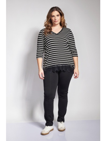 παντελόνι slim punto με νερβίρ και κουμπί