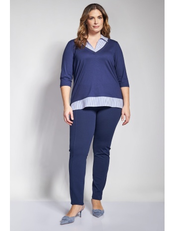 παντελόνι slim scuba με ελαστική μέση και νερβίρ