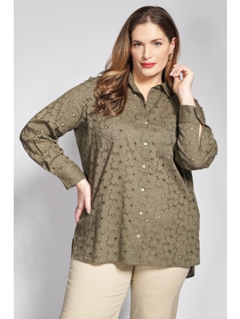 πουκαμίσα βαμβακερή μπροντερί