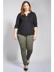 παντελόνι slim punto με νερβίρ και κουμπί