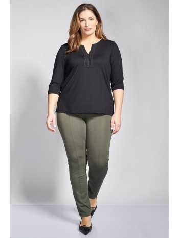 παντελόνι slim punto με νερβίρ και κουμπί