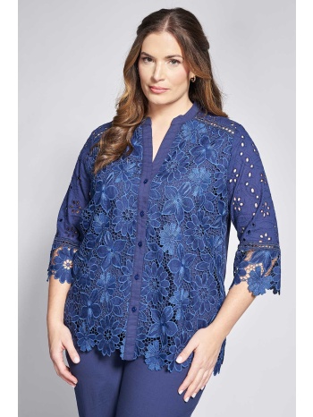 πουκάμισο βαμβακερό κιπούρ με μανίκια 3/4