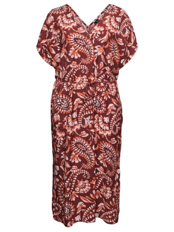 midi φόρεμα με τύπωμα λαχούρια και κορδόνι στη μέση vero