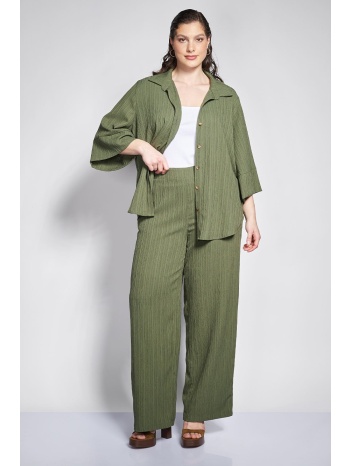 prbt παντελόνα wide leg από ανάγλυφο τσαλακωτό ύφασμα