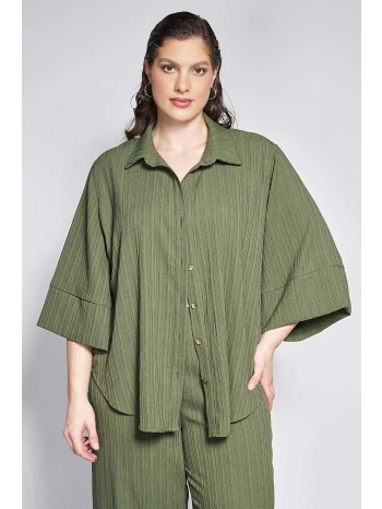 prbt oversize πουκαμίσα από ανάγλυφο τσαλακωτό ύφασμα