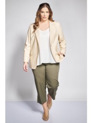 παντελόνι cropped καμπαρντίνα με κουμπάκια στο τελείωμα