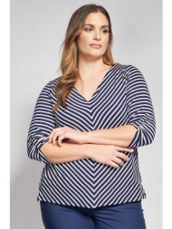 μπλούζα με v λαιμόκοψη και ρίγες