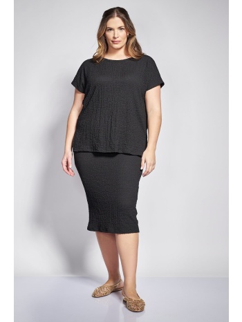 μίντι φούστα pencil ζέρσεϊ γκοφρέ