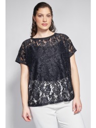 μπλούζα με δαντέλα σε άνετη γραμμή