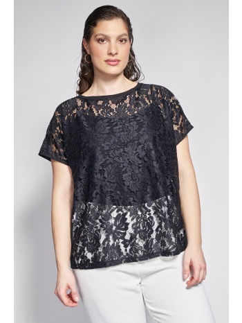 μπλούζα με δαντέλα σε άνετη γραμμή