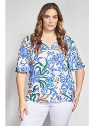 εμπριμέ φλοράλ μπλούζα ...