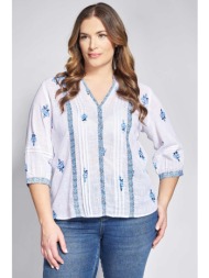 μπλούζα βαμβακερή boho φλοράλ