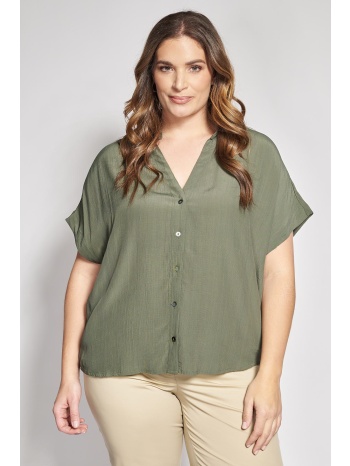 πουκάμισο από κρεπ βισκόζη με κοντό μανίκι