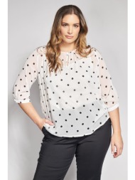 μπλούζα πουά από ημιδιάφανο chiffon