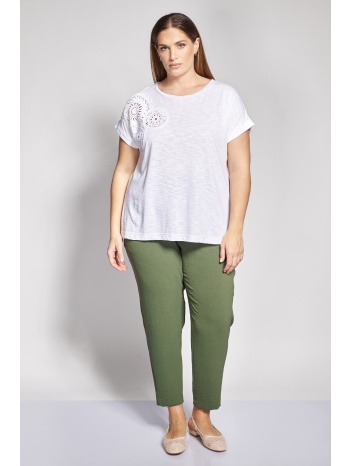 παντελόνι με ρεβέρ σε ανάγλυφη υφή washed