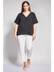 παντελόνι με ρεβέρ σε ανάγλυφη υφή washed