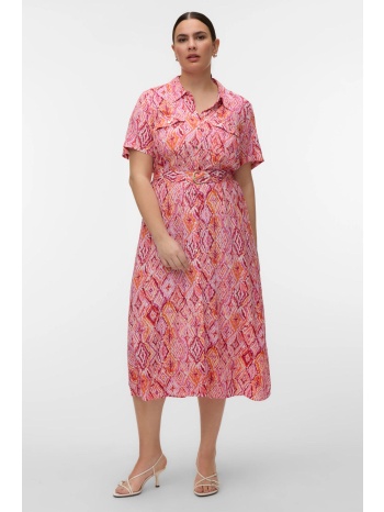 φόρεμα σεμιζιέ με γεωμετρικό τύπωμα και ζώνη vero moda