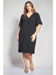 μίντι φόρεμα washed με λούρεξ λεπτομέρεια