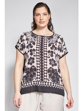 μπλούζα με ψηφιακό φλοράλ eμπριμέ