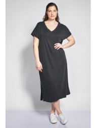 midi ριπ φόρεμα με ζώνη