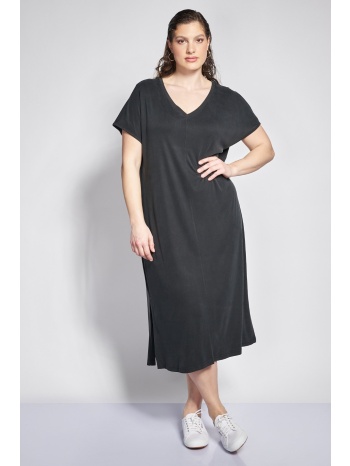 midi ριπ φόρεμα με ζώνη