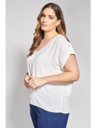 μπλούζα washed κοντομάνικη με κουμπί