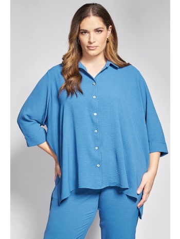 πουκαμίσα ασύμμετρη ανάγλυφη υφή washed