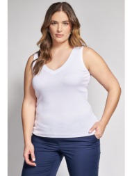 αμάνικο ριπ τοπ με v λαιμόκοψη