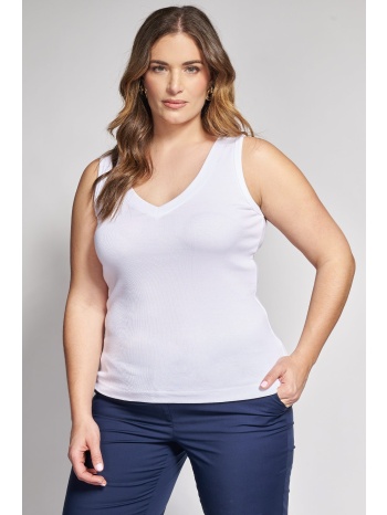 αμάνικο ριπ τοπ με v λαιμόκοψη