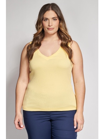 αμάνικο ριπ τοπ με v λαιμόκοψη