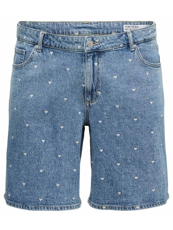 ψηλόμεσο τζιν βερμούδα με καρδούλες vero moda