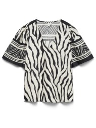 animal print μπλούζα με v vero moda