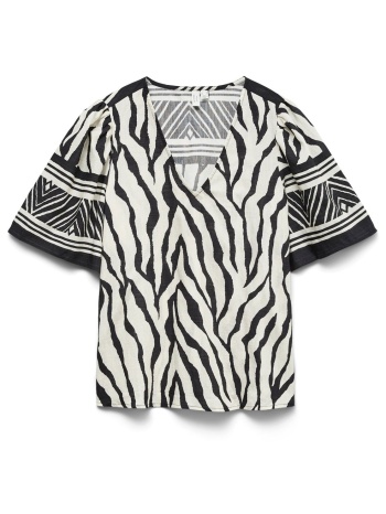 animal print μπλούζα με v vero moda