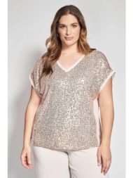 μπλούζα με παγιέτες και v λαιμόκοψη