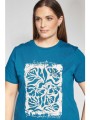 βαμβακερό t-shirt με φλοράλ στάμπα