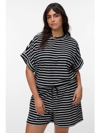 ριγέ t-shirt από σύμμεικτο βαμβάκι vero moda