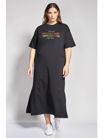 prbt μάξι βαμβακερό φόρεμα t-shirt με στάμπα
