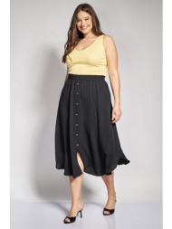 maxi φούστα με κουμπιά ανάγλυφο washed