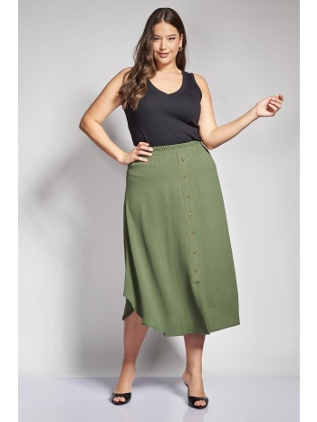 maxi φούστα με κουμπιά ανάγλυφο washed