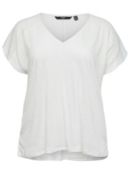 t-shirt με v και κροσέ λεπτομέρεια vero moda