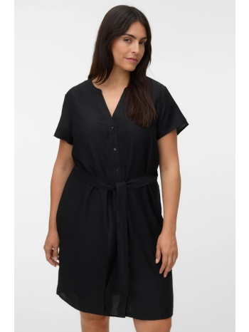 σεμιζιέ φόρεμα με υφασμάτινη ζώνη vero moda