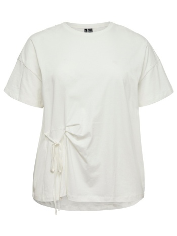 t-shirt από οργανικό βαμβάκι με δέσιμο στη μέση vero moda