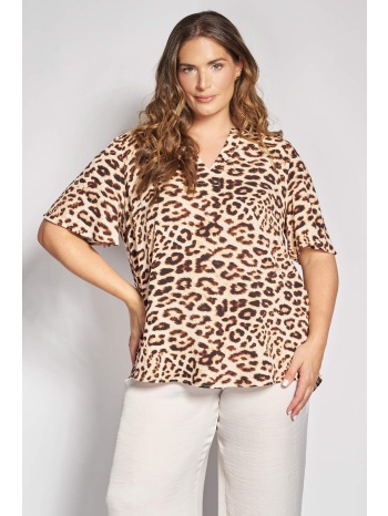 μπλούζα από βισκόζη σε animal print σε προσφορά