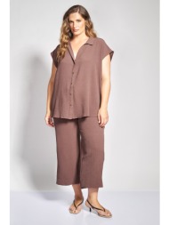 cropped παντελόνα με ανάγλυφη υφή washed