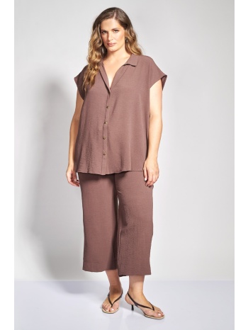 cropped παντελόνα με ανάγλυφη υφή washed