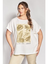 βαμβακερό t-shirt με στάμπα foil