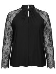 μπλούζα με ημιδιάφανα μανίκια από δαντέλα vero moda